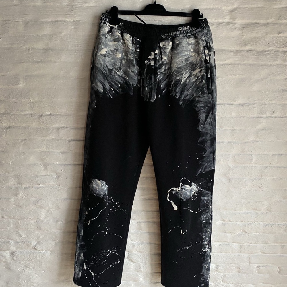 Balenciaga Black and White Artistic Sweatpants